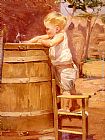 A Boy At A Water Barrel by Benito Rebolledo Correa